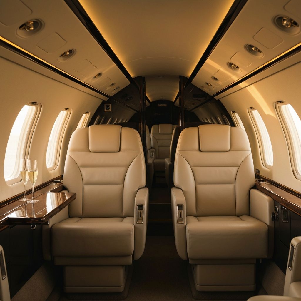 Luxury private jet interior